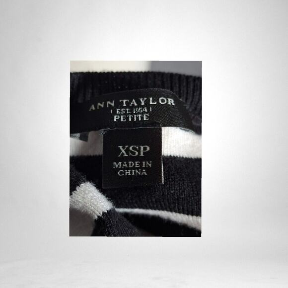 Ann Taylor Size XSP Dress Knit Black and White Spots and Stripes - Picture 5 of 9